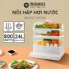 Hình ảnh chi tiết: Nồi hấp hơi nước 3 tầng 24L Mishio MK384 800W