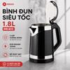 Hình ảnh chi tiết: Bình đun siêu tốc Mishio MK403 / MK461 dung tích 1.8L vỏ nhựa cách nhiệt chống bỏng