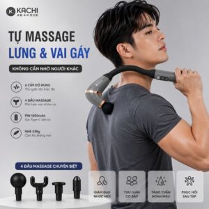 Gậy Massage Kachi MK405 – Súng Massage Cầm Tay Có Tay Nối Dài, Thư Giãn Sâu Từng Nhóm Cơ