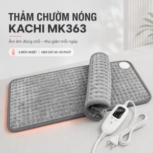 Thảm Chườm Nóng Kachi MK363 giảm cảm giác mỏi, đệm sưởi ấm, chăn điện