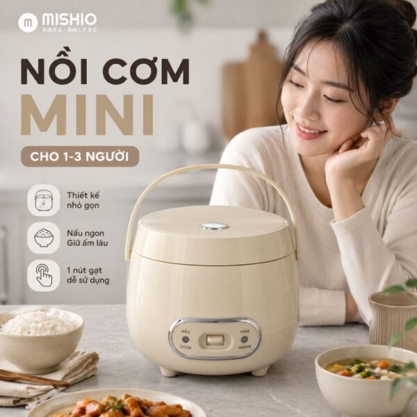Nồi cơm điện 1.2L Mishio MK387