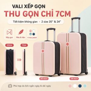 Vali Du Lịch Xếp Gọn MK356 24 Inch – Gọn Khi Cất, Tiện Khi Đi