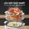 Hình ảnh chi tiết: Nồi lẩu hấp thủy nhiệt Mishio MK382 khay hấp inox 304