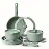 Hình ảnh chi tiết: Bộ Nồi Chảo Đá Gốm Chống Dính Mishio 15 Món (5 Nồi Chảo) MK467- Tay Cầm Tháo Rời Thông Minh, Không Chứa PFAS/PTFE, Tương Thích Mọi Loại Bếp