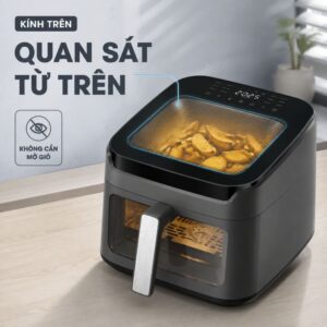 Nồi chiên không dầu Mishio MK473 7L - Quan sát món ngon qua cửa kính