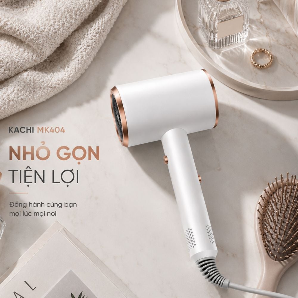 Máy sấy tóc nóng lạnh Kachi MK404 – Nhỏ gọn, thời trang, sấy tóc nhanh chóng