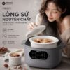 Hình ảnh chi tiết: Nồi nấu chậm lòng sứ 3L Mishio MK397 kèm xửng hấp và 4 thố sứ tiện lợi không lo cháy khét hay bong tróc chống dính