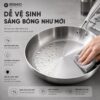 Hình ảnh chi tiết: Chảo Inox đáy từ 3 Lớp Mishio (Size 22, 24, 26, 28, 30cm) MK433, MK434, MK435, MK436, MK437 – Đúc Nguyên Khối, Đáy Từ, An Toàn Vượt Trội