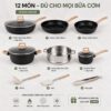 Hình ảnh chi tiết: Bộ Nồi Chảo Chống Dính 12 Món Mishio MK468 – Phủ Granite Cao Cấp, Đáy Từ Đa Năng