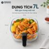 Hình ảnh chi tiết: Nồi chiên không dầu thủy tinh Mishio MK373 | Dung tích 7 lít lòng nồi không bong tróc gỉ sét