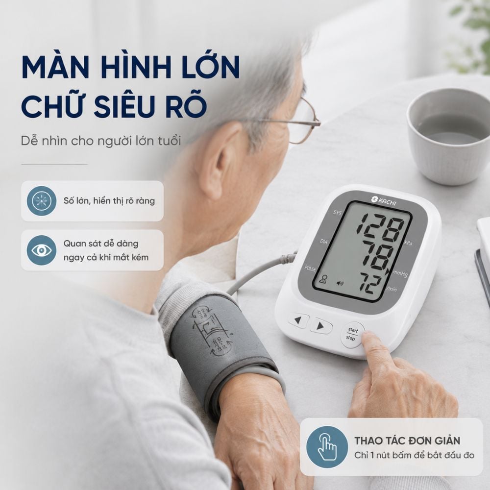Ảnh sản phẩm máy đo huyết áp bắp tay Kachi JN-163B từ website Kachi
