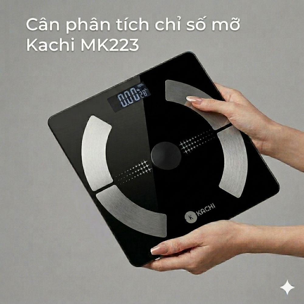 Cân Điên Tử Bluetooth Phân Tích Chỉ Số Cơ Thể Kachi MK223
