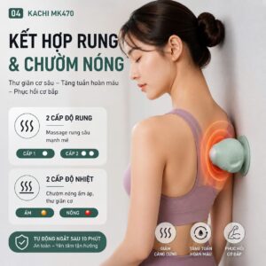 Máy Massage Cổ Vai Gáy Hít Tường Kachi MK470 - Bóng massage huyệt đạo lưng vai
