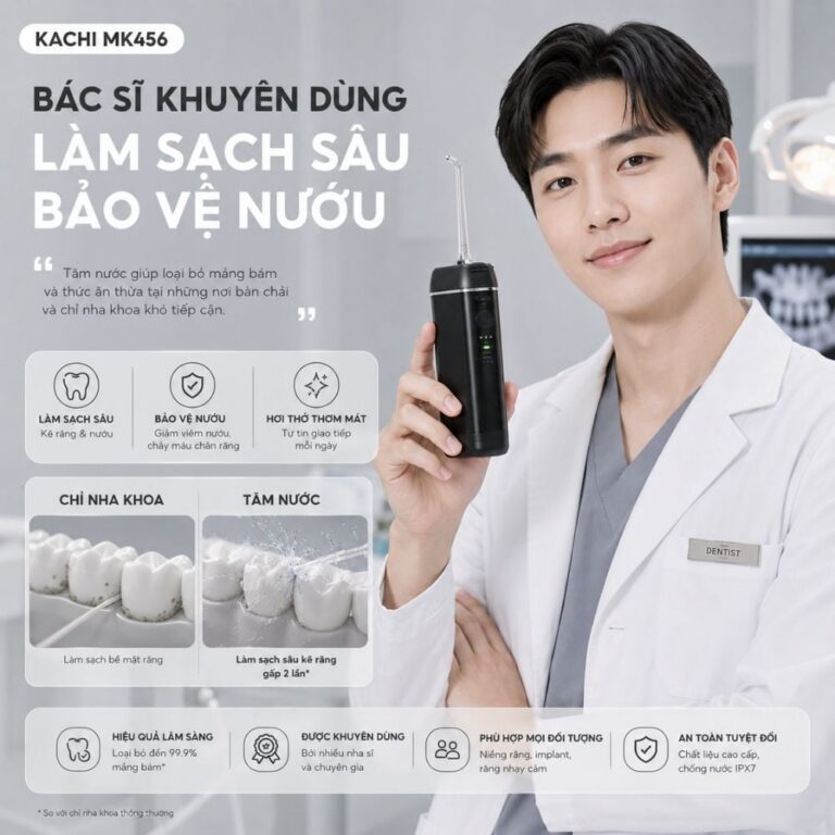 Thiết bị chăm sóc răng miệng Kachi MK456 minh họa cho bài xây thói quen vệ sinh răng miệng