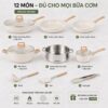 Hình ảnh chi tiết: Bộ Nồi Chảo Chống Dính 12 Món Mishio MK468 – Phủ Granite Cao Cấp, Đáy Từ Đa Năng