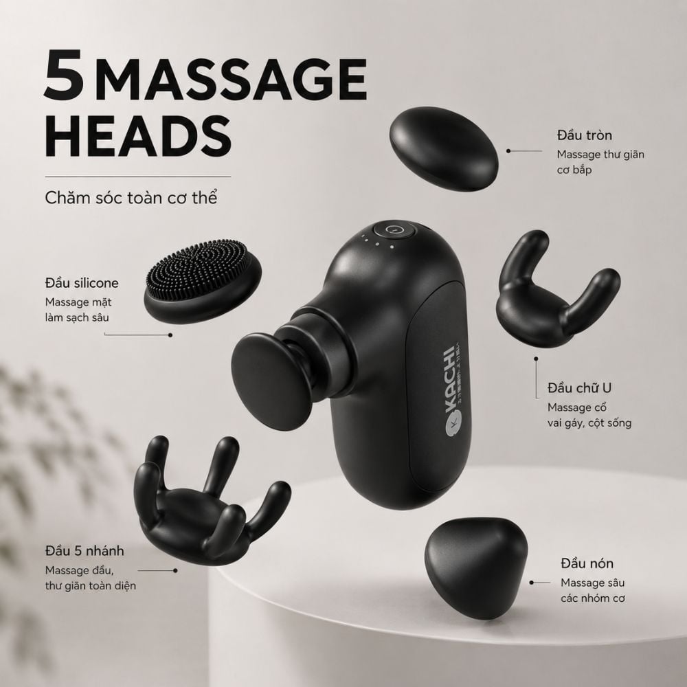 Máy massage mini KACHI MK453 - Kèm đầu massage mặt chuyên dụng