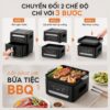 Hình ảnh chi tiết: Nồi chiên không dầu kiêm bàn nướng Mishio MK407 9L