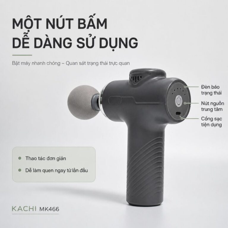 Súng massage Kachi MK466 với đầu massage