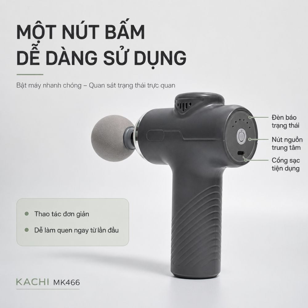 Súng massage Kachi MK466 với đầu massage