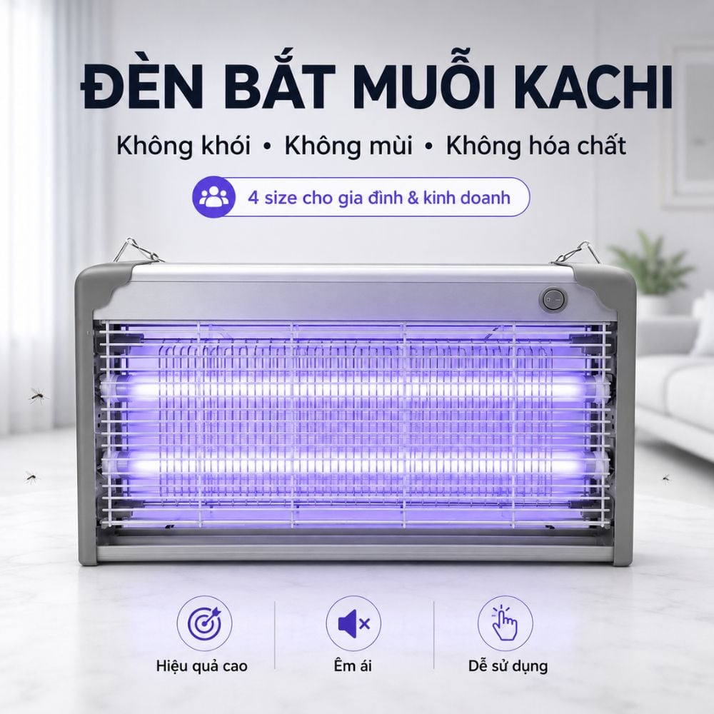 ĐÈN BẮT MUỖI VÀ DIỆT CÔN TRÙNG CAO CẤP KACHI (MODEL MK457 / MK458 / MK459 / MK460) – CÔNG NGHỆ BẪY ÁNH SÁNG KÉP DUAL LIGHT TRAP, AN TOÀN TUYỆT ĐỐI