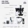 Hình ảnh chi tiết: Máy Xay Ép Đa Năng 6 trong 1 Mishio MK323
