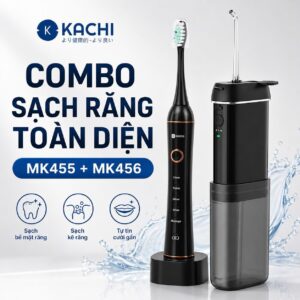 COMBO chăm sóc răng miệng toàn diện: bàn chải điện làm sạch bề mặt răng + tăm nước làm sạch kẽ răng