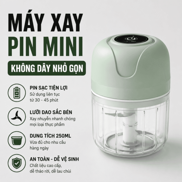 Máy Xay Tỏi Ớt Mini Chạy Pin Mishio MK420