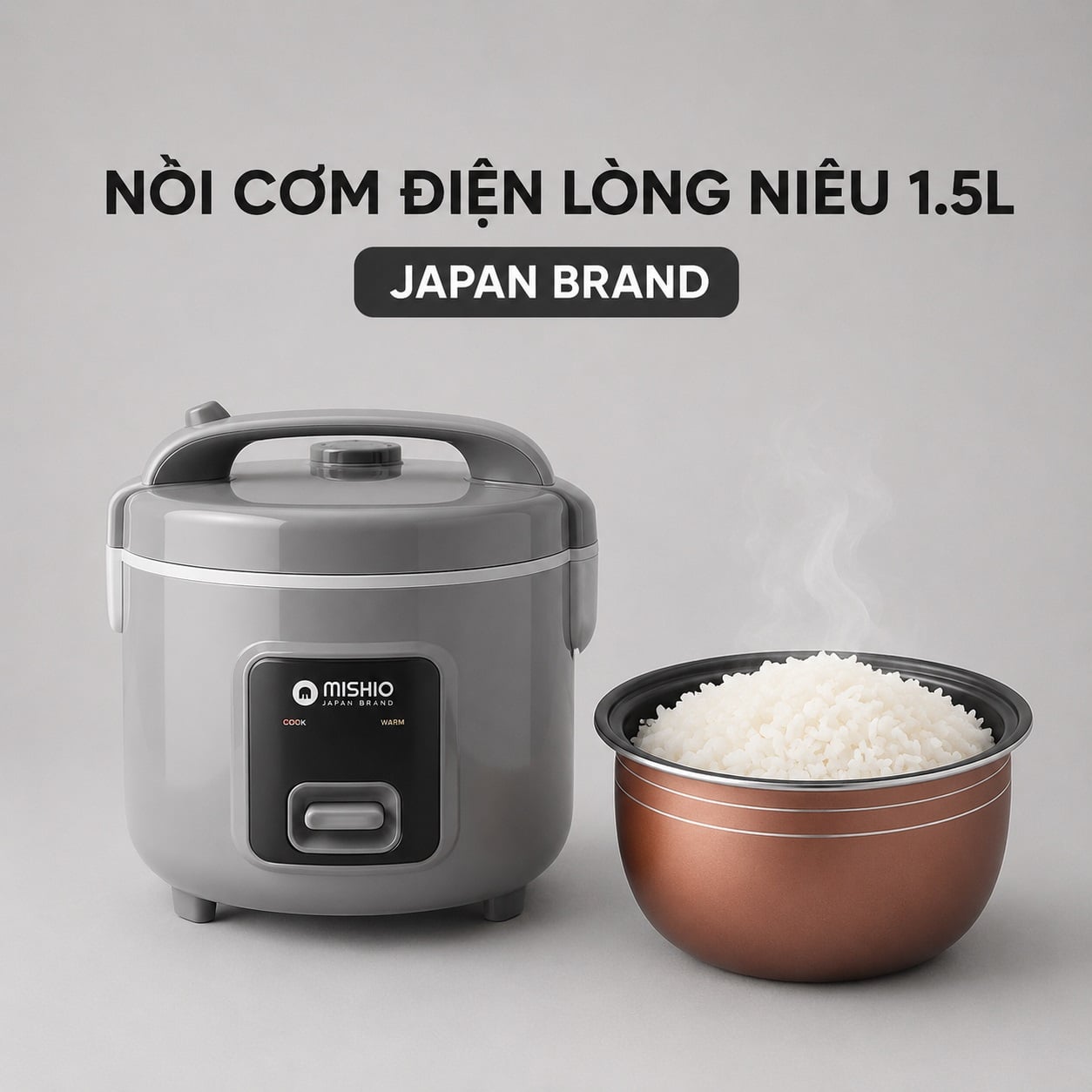 Nồi Cơm Điện Lòng Niêu Mishio MK410 – Dung tích 1 Lít 5