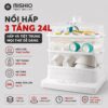 Hình ảnh chi tiết: Nồi hấp hơi nước 3 tầng 24L Mishio MK384 800W