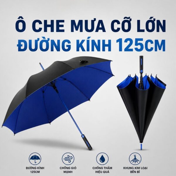 Ô Che Mưa Cỡ Lớn MK416 – Dù Cao Cấp Gập Gọn, Tự Động, Chống Gió Lật, Chống Tia UV