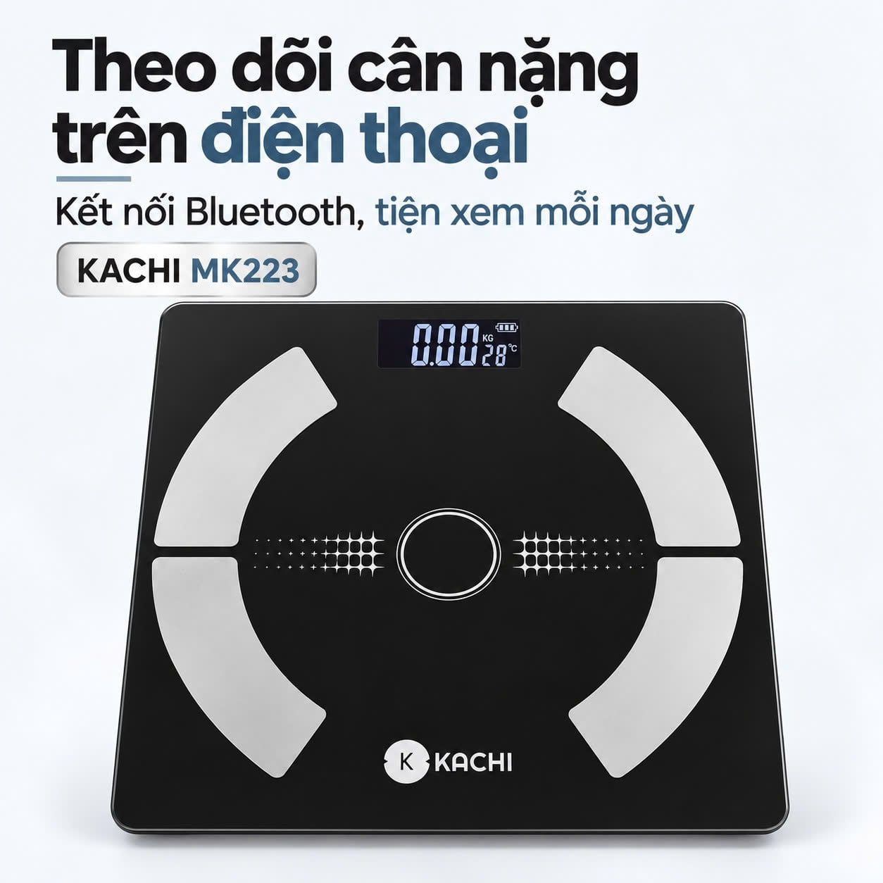 Cân điện tử Kachi MK223 – Bluetooth, BIA, tải dùng 150kg