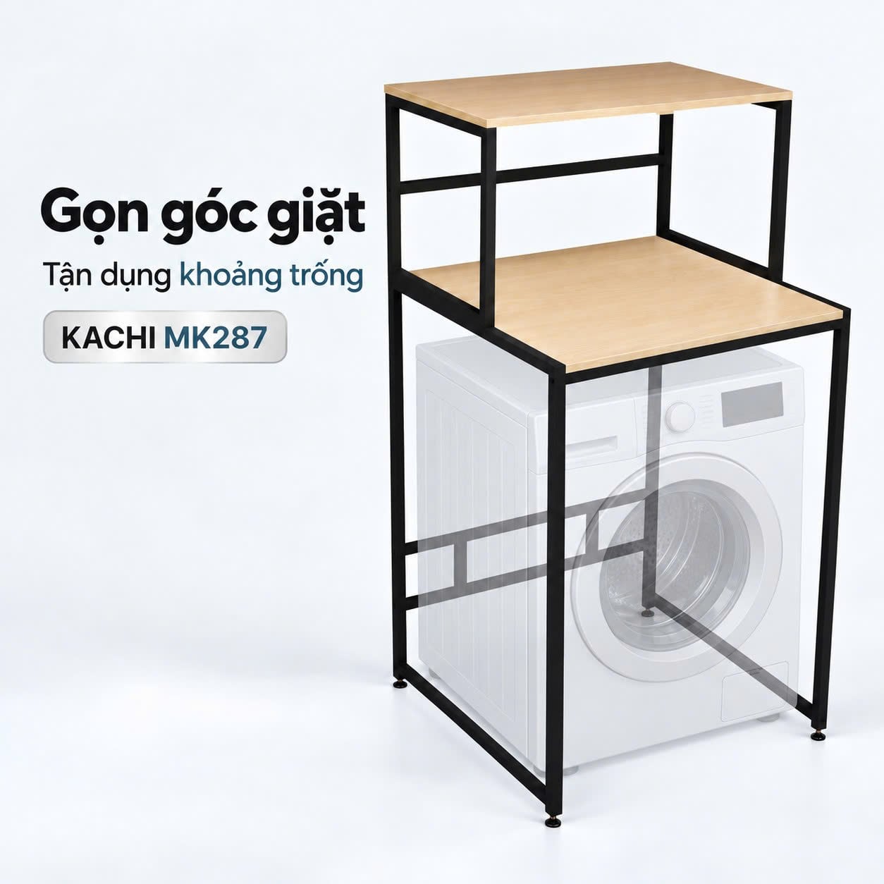 Kệ máy giặt 2 tầng Kachi MK287 – Màu đen/trắng