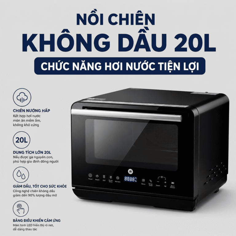 Lò chiên nướng kết hợp hơi nước Mishio MK318 20L