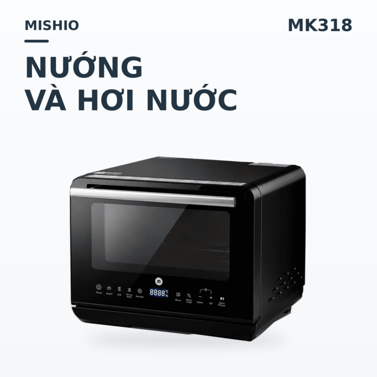 Lò Chiên Không Dầu Kết Hợp Hơi Nước Mishio MK318 20 Lít