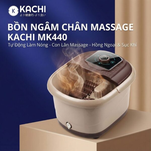 Bồn ngâm chân Kachi MK440 – Giữ ấm, sục khí, con lăn