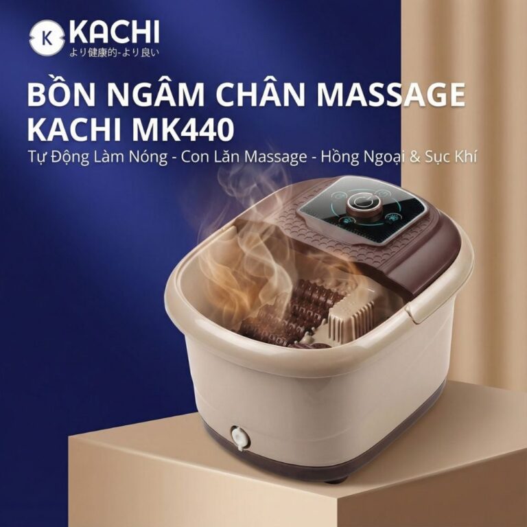 Bồn ngâm chân Kachi MK440 – Giữ ấm, sục khí, con lăn