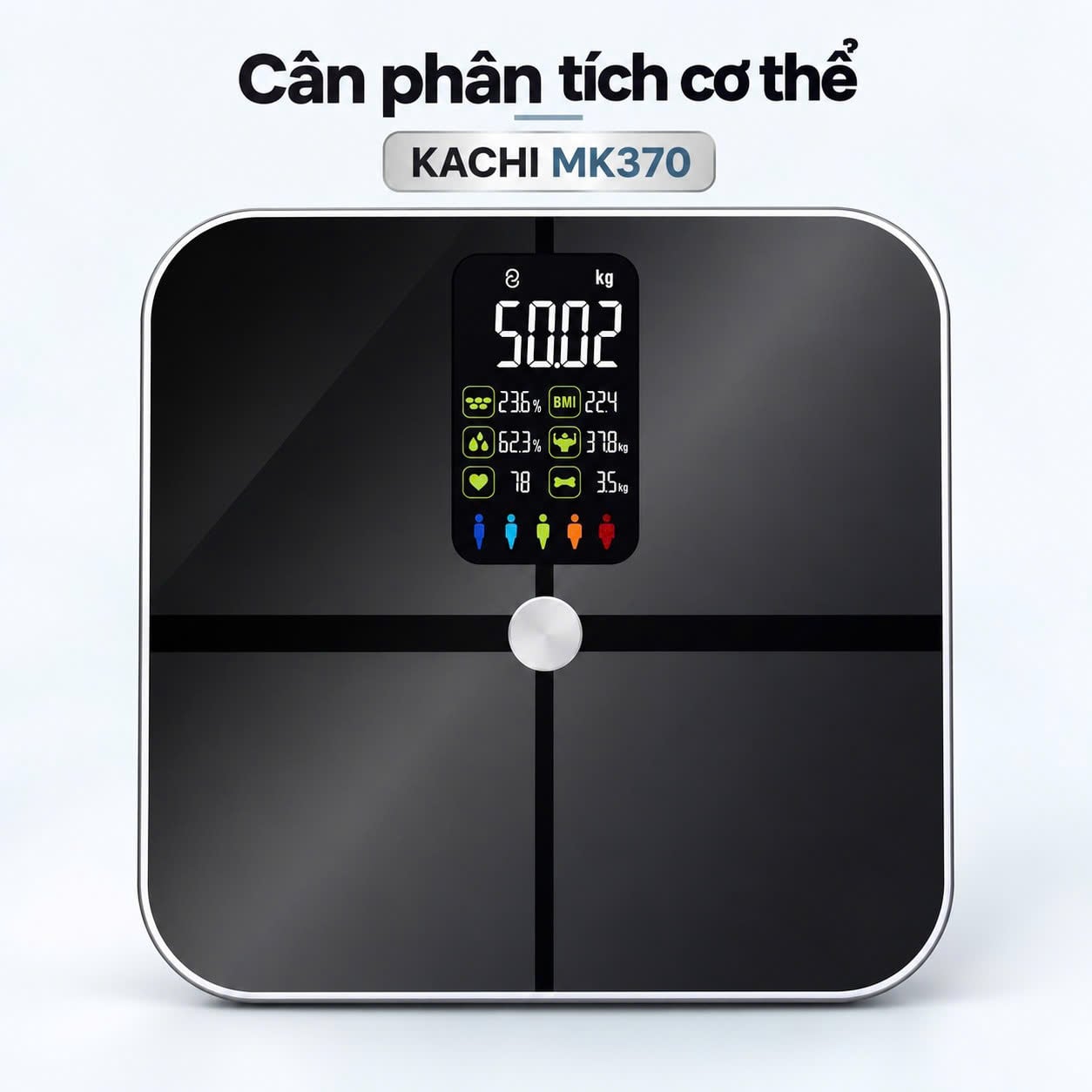 Cân phân tích cơ thể Kachi MK370 – FEETID, màn hình 4,8 inch