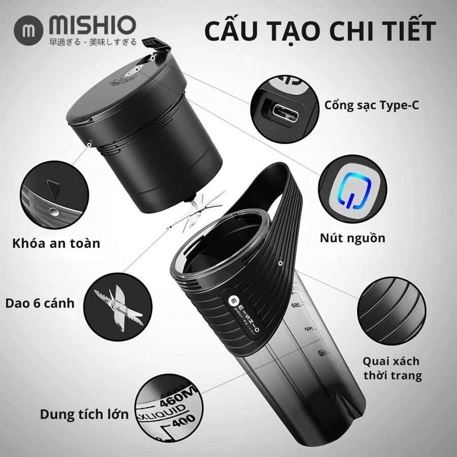 Máy xay cầm tay Mishio MK371 460ml