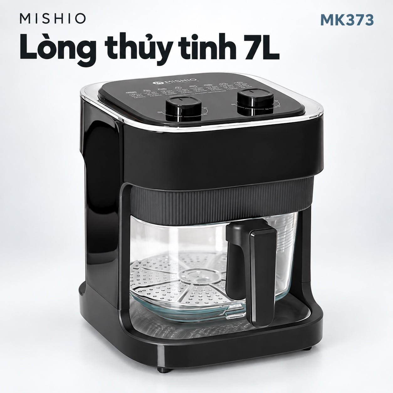 Nồi chiên không dầu thủy tinh Mishio MK373 7L