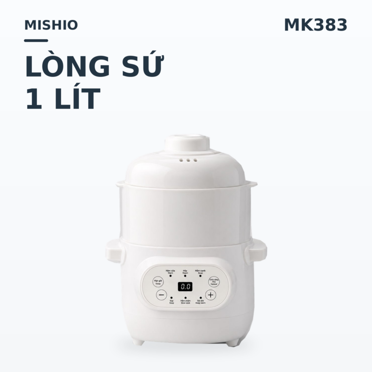 Nồi nấu chậm lòng sứ 1 Lít Mishio MK383 | Chưng yến , Hầm nhừ vẫn giữ trọn dinh dưỡng