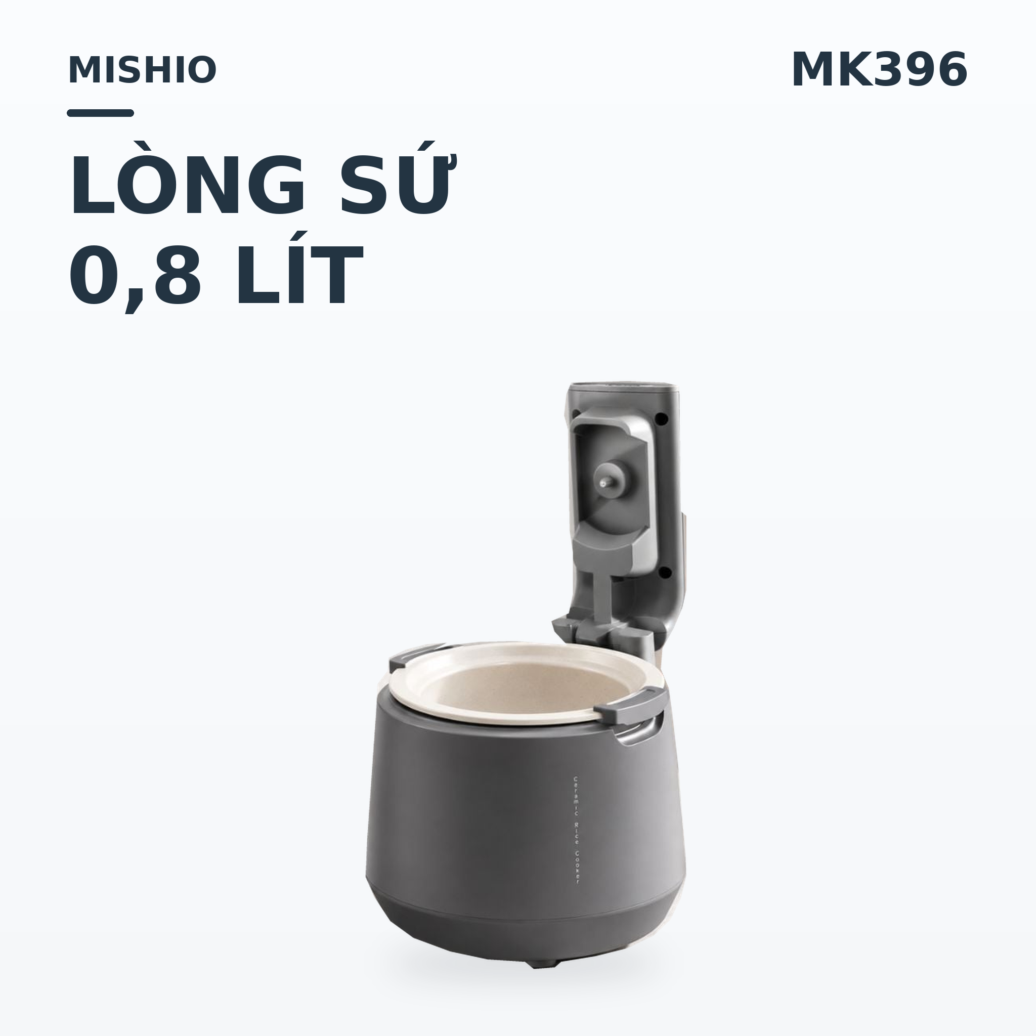 Nồi Cơm Điện Áp Suất Lòng Sứ Dưỡng Sinh Mishio MK396 dung tích 0.8L cho 1-2 người – Bí Quyết Cho Cơm Gạo Lứt