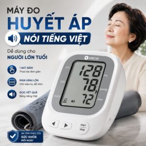 Máy đo huyết áp bắp tay Kachi JN-163B – Giọng Việt, bộ nhớ 2×99