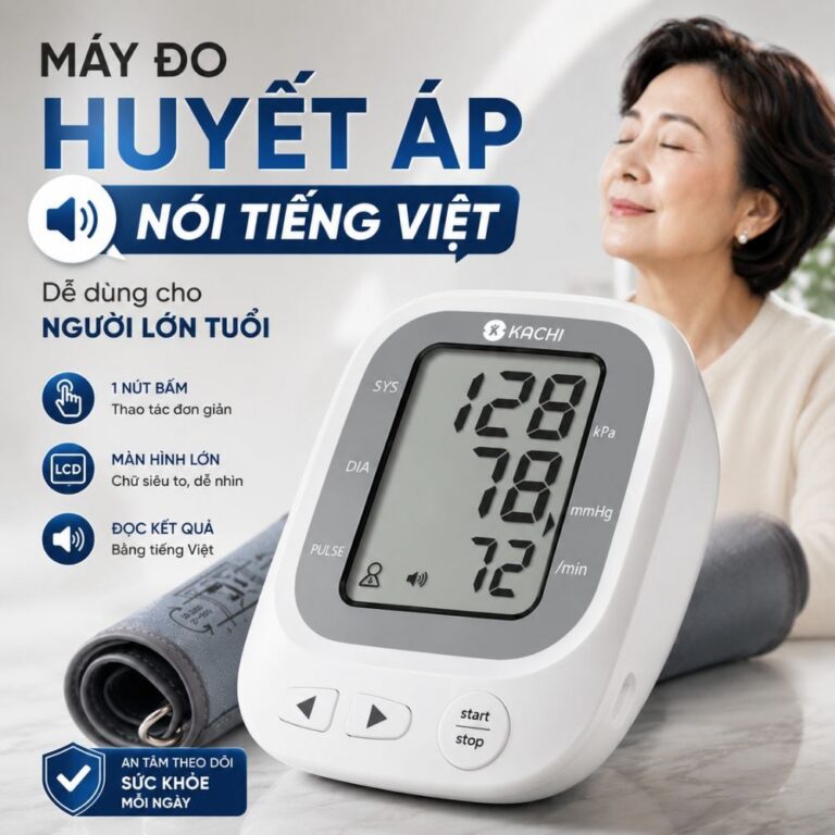 Máy đo huyết áp bắp tay Kachi JN-163B – Giọng Việt, bộ nhớ 2×99