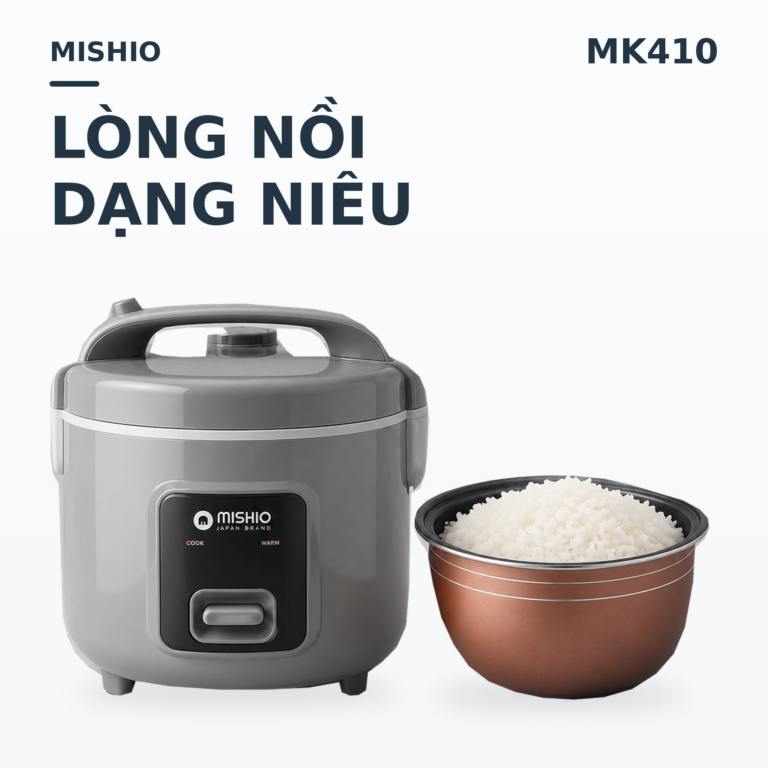 Nồi Cơm Điện Lòng Niêu Mishio MK410 – Dung tích 1 Lít 5