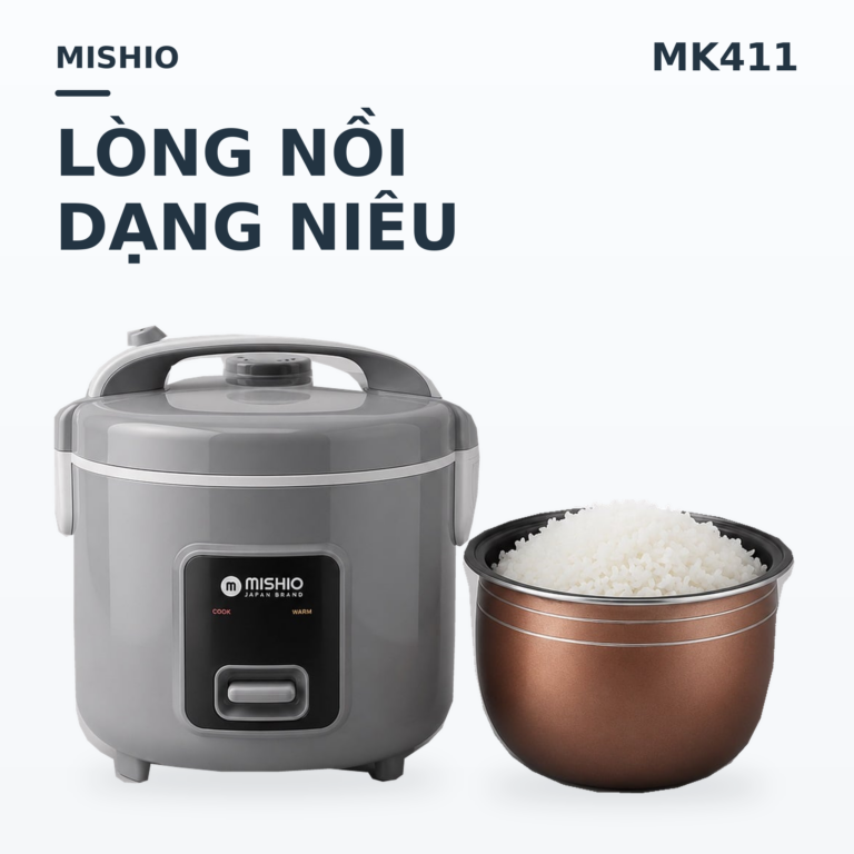 Nồi Cơm Điện Lòng Niêu Mishio MK411 – Dung tích 1 Lít 8