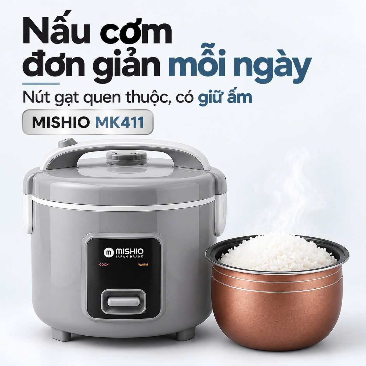 Nồi cơm điện lòng niêu Mishio MK411 1,8L