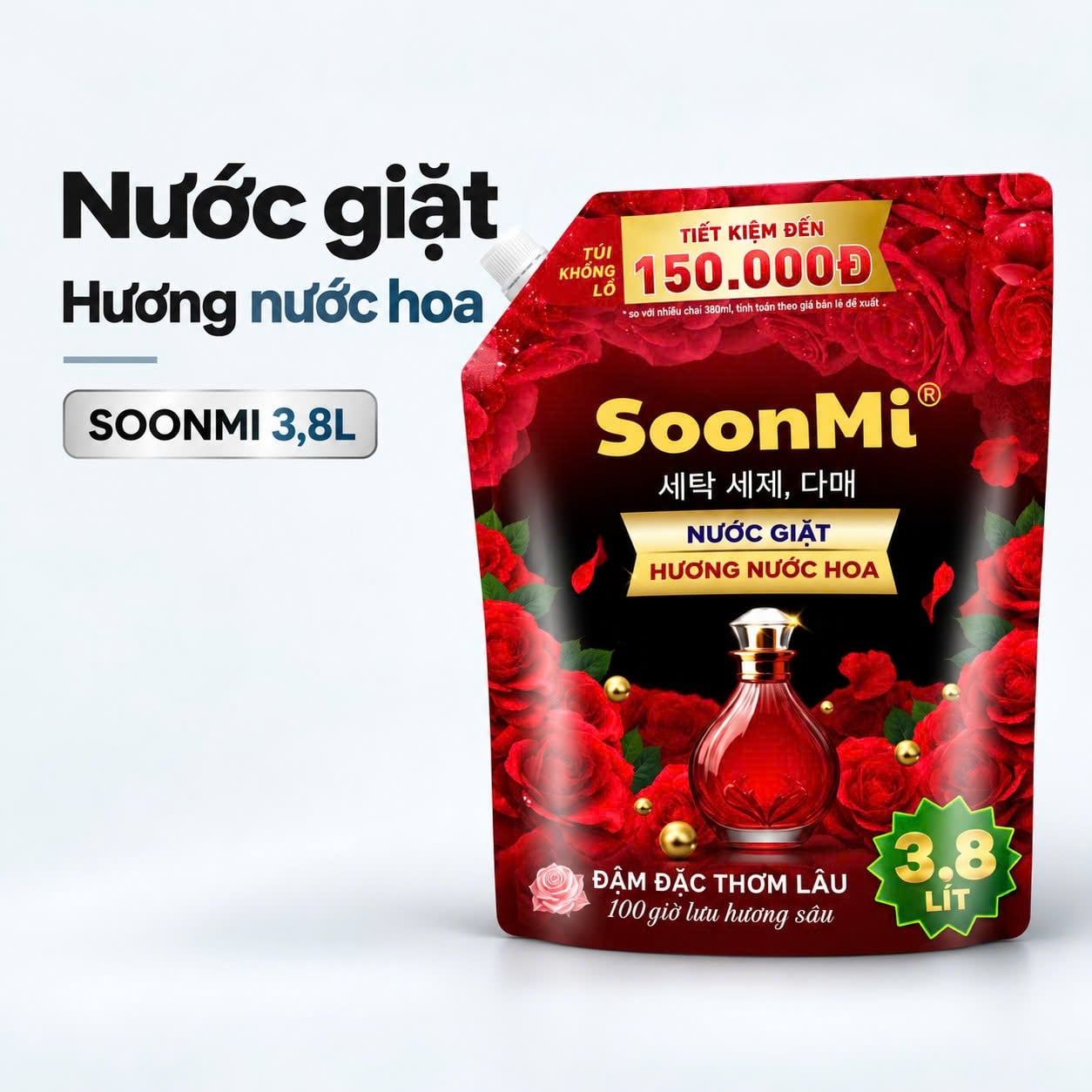 Nước giặt Soonmi hương nước hoa – Túi lớn 3,8L