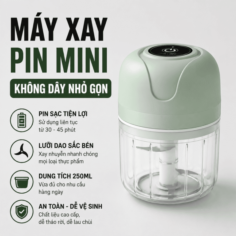 Máy xay tỏi ớt pin sạc Mishio MK420 250ml