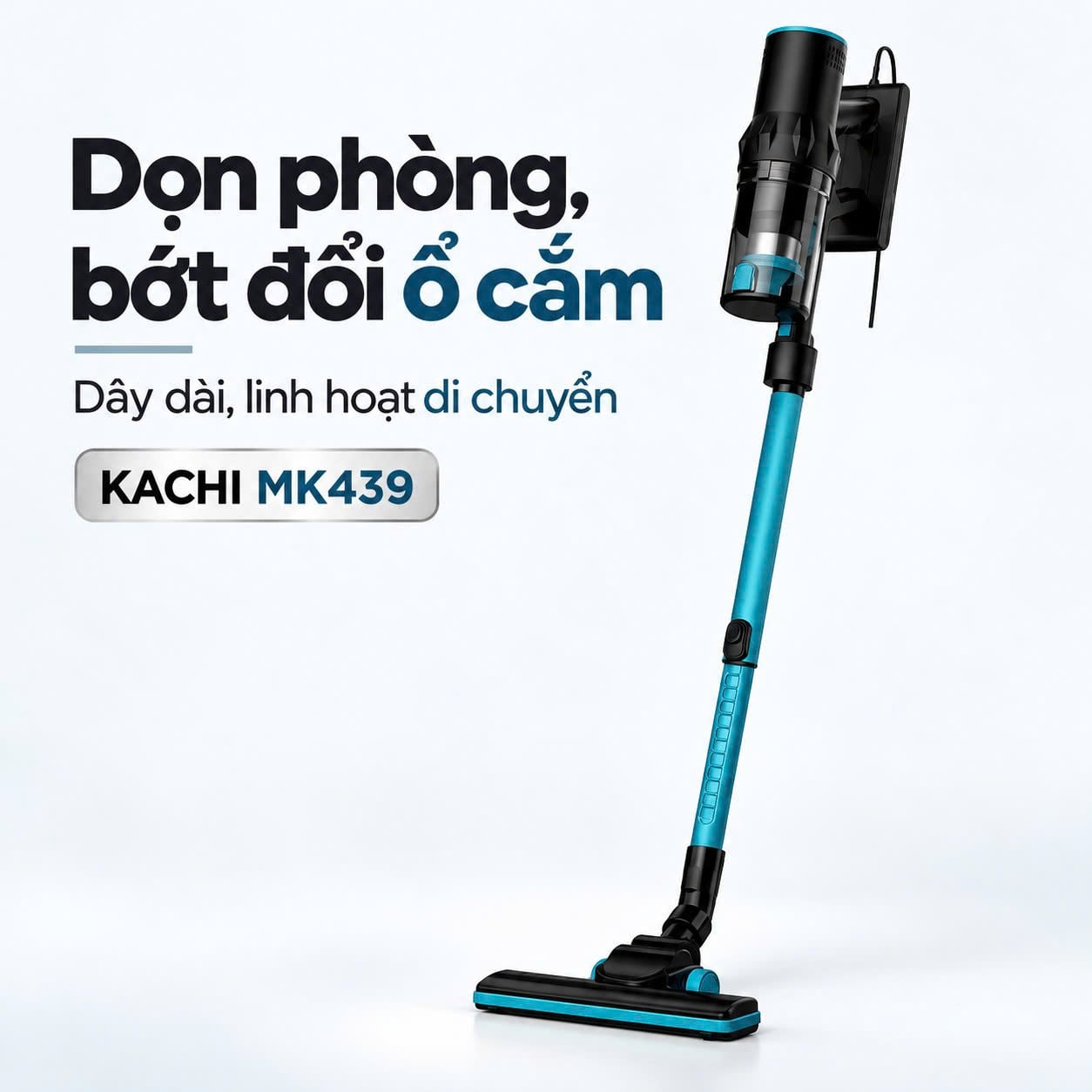 Máy hút bụi Kachi MK439 500W – 15.000Pa, HEPA, dây 5m