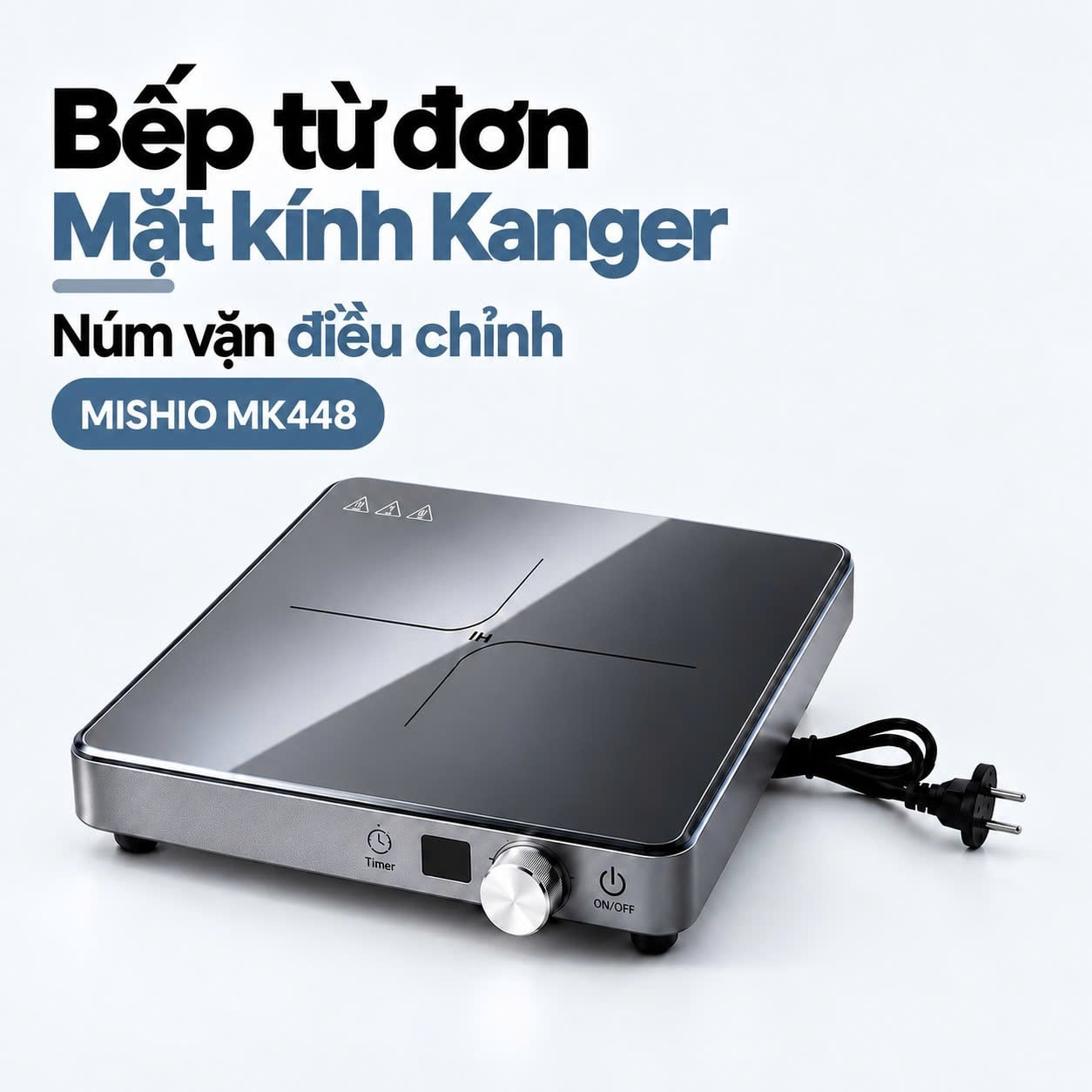 Bếp từ đơn Mishio MK448 2000W – 9 mức, hẹn giờ 99 phút